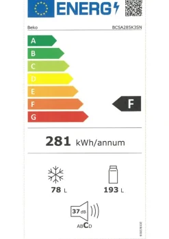 FRIGO 271 LT BCSA285K3SN BEKO