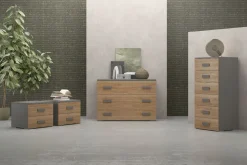 GRUPPO LETTO ASIA NOCE E FANGO