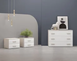 GRUPPO LETTO OLMO CON FRONTALI BIANCO FRASSINATO