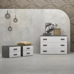 GRUPPO LETTO ONYX OSSIDO E SPATOLATO