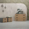 GRUPPO LETTO ONYX OSSIDO E NOCE