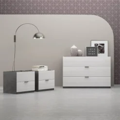 GRUPPO LETTO OSSIDO E FRONTALE ROVERE NORDICO CON CHIUSURA AMMORTIZZATA