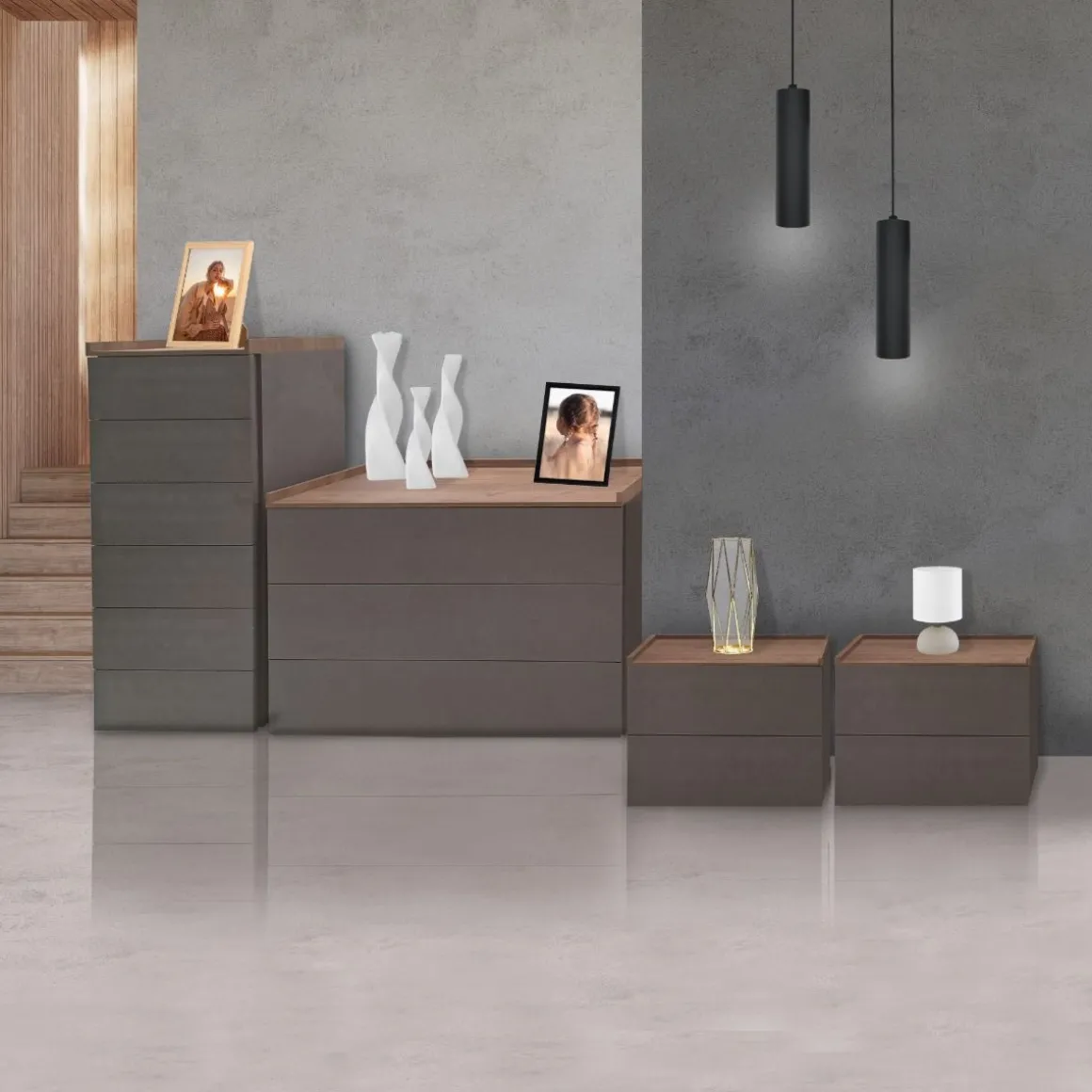 GRUPPO LETTO TRAY BRONZO E MERCURE