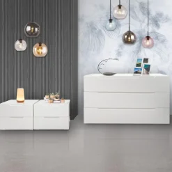 GRUPPO LETTO ZARA TUTTO LACCATO OPACO BIANCO NEVE