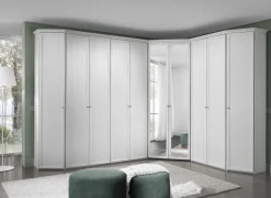 Guardaroba ad angolo bianco frassinato