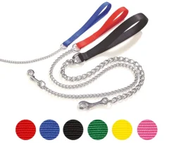 GUINZAGLIO IN NYLON CON CATENA NERO 3X800MM: vendita online GUINZAGLIO IN NYLON CON CATENA NERO 3X800MM in offerta