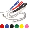 GUINZAGLIO IN NYLON CON CATENA NERO 2X800MM: vendita online GUINZAGLIO IN NYLON CON CATENA NERO 2X800MM in offerta