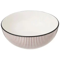 INSALATIERA LUNIS DIAM. 22CM BIANCA CON DECORO ROSSO