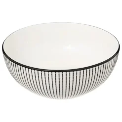 INSALATIERA LUNIS DIAM. 22CM BIANCA CON DECORO NERO