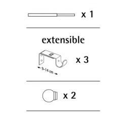 KIT METALLO 19MM - MODELLO SFERA ANELLO PIOMBO 160-300CM: vendita online KIT METALLO 19MM - MODELLO SFERA ANELLO PIOMBO 160-300CM in offerta