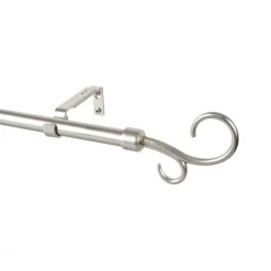 KIT 5PZ PALO IN METALLO 19MM - MODELLO DOPPIO UNCINO CROMO SATINATO 110-200CM: vendita online KIT 5PZ PALO IN METALLO 19MM - MODELLO DOPPIO UNCINO CROMO SATINATO 110-200CM in offerta