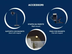 LAMPADA DA LETTURA 3 IN 1 MAGNETE DIAM 12 H. 30CM NERA: vendita online LAMPADA DA LETTURA 3 IN 1 MAGNETE DIAM 12 H. 30CM NERA in offerta