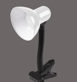 LAMPADA DA TAVOLA CON CLIP BIANCO 12.5X9.5X30CM - 100-240V 5W 4000K: vendita online LAMPADA DA TAVOLA CON CLIP BIANCO 12.5X9.5X30CM - 100-240V 5W 4000K in offerta