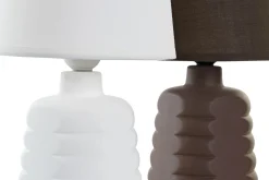 Lampada Da Tavolo In Gres Poliestere 18x18x37 - E27 50w Colori Assortiti