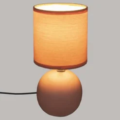 LAMPADA DA TAVOLO TIMEO SALMONE H 25CM - E 14 60WX1: vendita online LAMPADA DA TAVOLO TIMEO SALMONE H 25CM - E 14 60WX1 in offerta