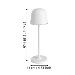 LAMPADA DA TAVOLO MANNERA BIANCO H. 34CM - 2.2W 3000K 200lm: vendita online LAMPADA DA TAVOLO MANNERA BIANCO H. 34CM - 2.2W 3000K 200lm in offerta