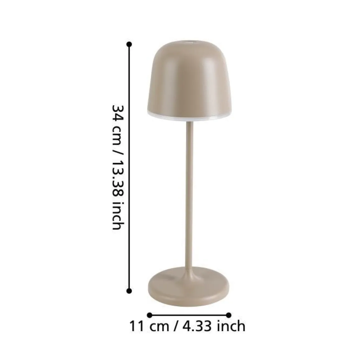 LAMPADA DA TAVOLO MANNERA SABBIATO H. 34CM - 2.2W 3000K 200lm: vendita online LAMPADA DA TAVOLO MANNERA SABBIATO H. 34CM - 2.2W 3000K 200lm in offerta