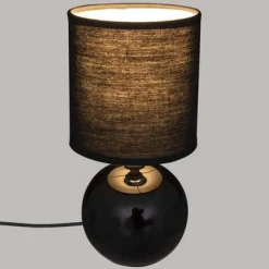 LAMPADA DA TAVOLO TIMEO NERO H 25CM - E 14 60WX1: vendita online LAMPADA DA TAVOLO TIMEO NERO H 25CM - E 14 60WX1 in offerta