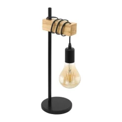 LAMPADA DA TAVOLO TOWNSHEND NERO/MARRONE 50CM - 1X10W E27: vendita online LAMPADA DA TAVOLO TOWNSHEND NERO/MARRONE 50CM - 1X10W E27 in offerta