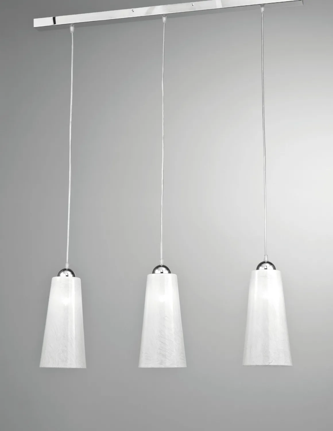 LAMPADARIO BAR A 3 CONI BIANCO 90CM - 3XE27: vendita online LAMPADARIO BAR A 3 CONI BIANCO 90CM - 3XE27 in offerta