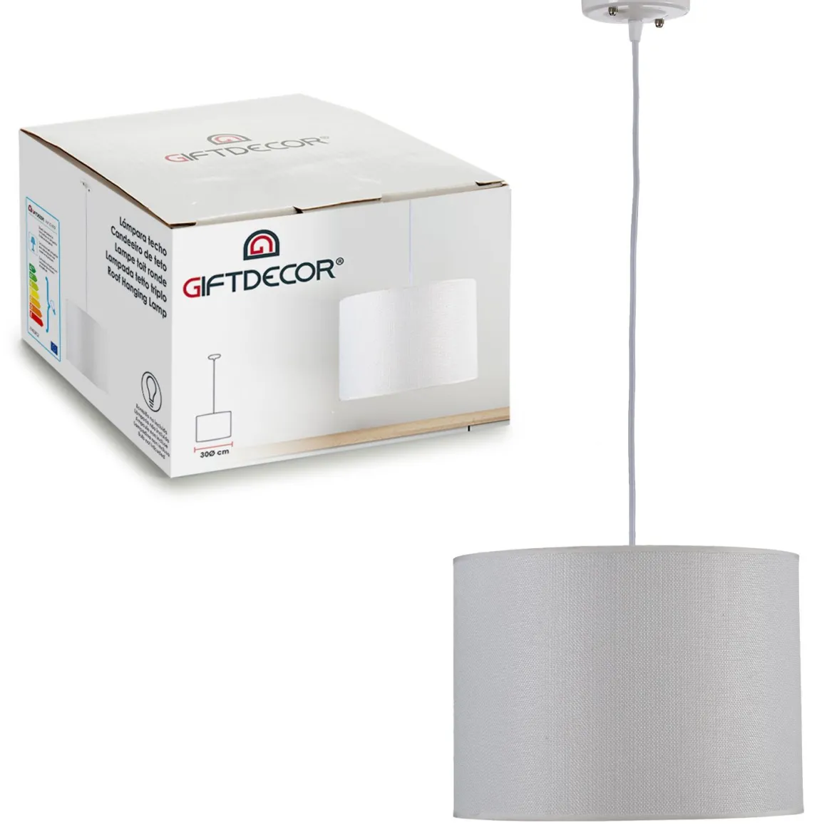 LAMPADARIO BIANCO D. 30CM - E27 220V-24V 60W: vendita online LAMPADARIO BIANCO D. 30CM - E27 220V-24V 60W in offerta