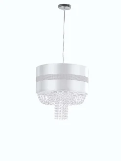 LAMPADARIO CHIGNON BIANCO+PENDEL ART.MT3202020 D. 40CM - 1XE27 60W: vendita online LAMPADARIO CHIGNON BIANCO+PENDEL ART.MT3202020 D. 40CM - 1XE27 60W in offerta