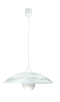 LAMPADARIO CURVA ALABASTRO BIANCO D. 48CM - 1XE27 MAX 60W: vendita online LAMPADARIO CURVA ALABASTRO BIANCO D. 48CM - 1XE27 MAX 60W in offerta