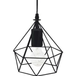 LAMPADARIO MOD. IDA DIAM. 19 H. 22 CM IN METALLO NERO E27 40W: vendita online LAMPADARIO MOD. IDA DIAM. 19 H. 22 CM IN METALLO NERO E27 40W in offerta