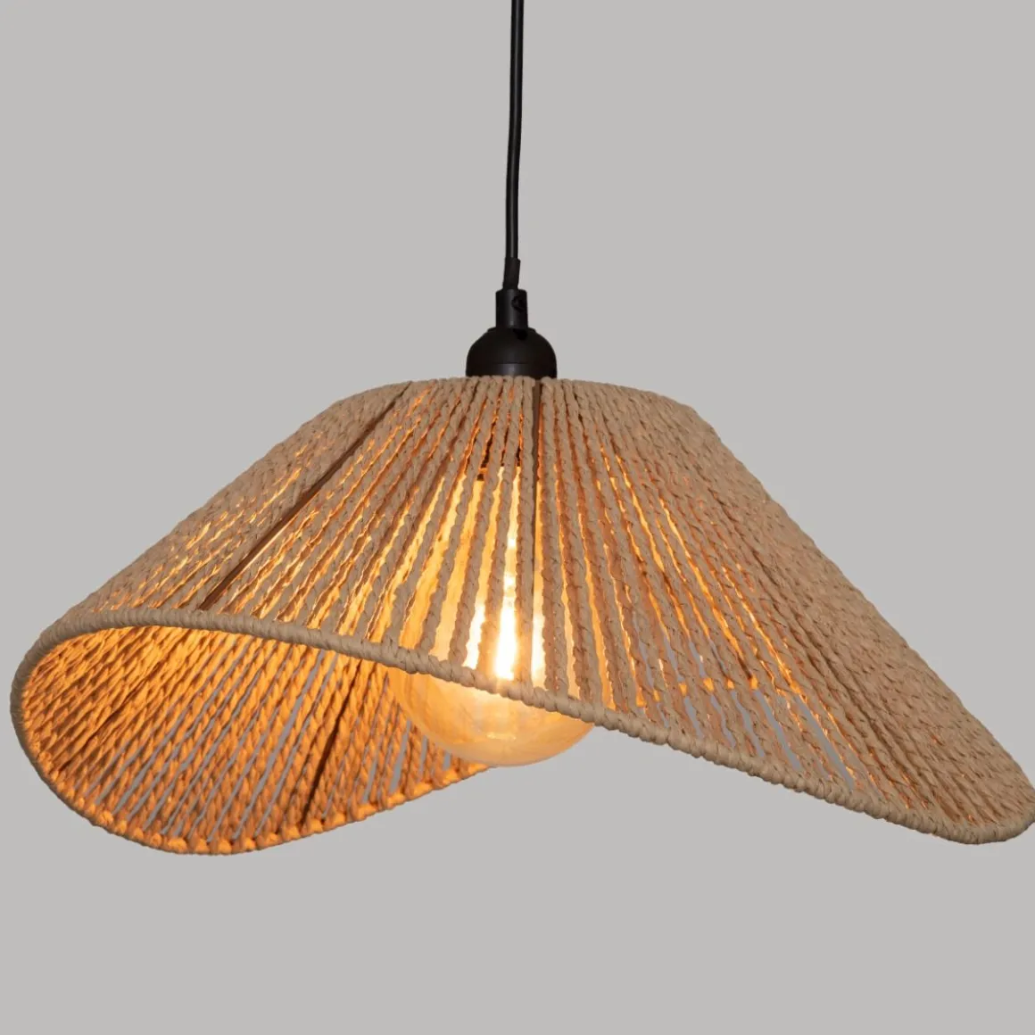 LAMPADARIO A CORDE MYHA DIAM. CM 45 E27 NATURALE : vendita online LAMPADARIO A CORDE MYHA DIAM. CM 45 E27 NATURALE in offerta