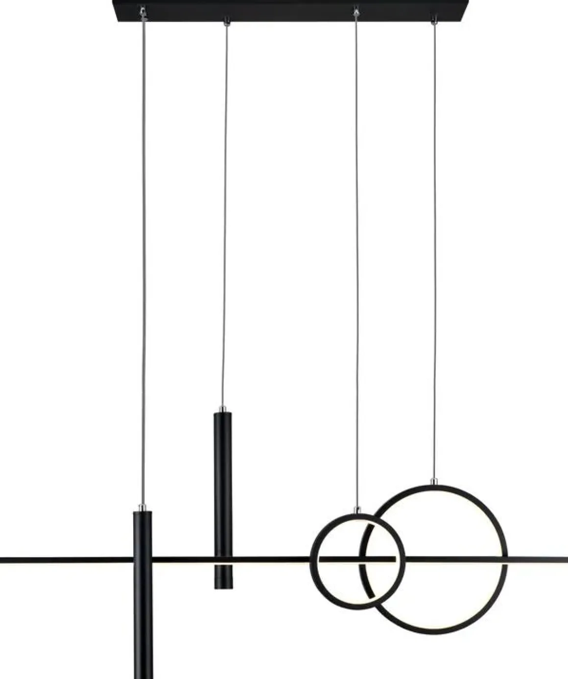 LAMPADARIO A LED LESLIE NERO L.100CM - 36W 4000K 2000lm: vendita online LAMPADARIO A LED LESLIE NERO L.100CM - 36W 4000K 2000lm in offerta