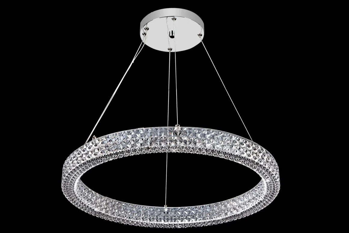 LAMPADARIO A LED SOLEDAD D. 60CM CROMATO - 3600lm 4000K 40W: vendita online LAMPADARIO A LED SOLEDAD D. 60CM CROMATO - 3600lm 4000K 40W in offerta