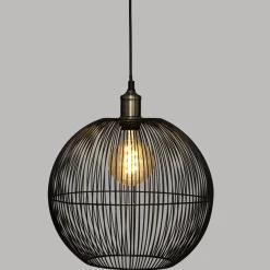 LAMPADARIO IN METALLO NERO D. 34CM: vendita online LAMPADARIO IN METALLO NERO D. 34CM in offerta