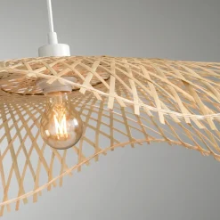 LAMPADARIO 1 LUCE TESS IN METALLO E BAMBU DIAM. 75CM : vendita online LAMPADARIO 1 LUCE TESS IN METALLO E BAMBU DIAM. 75CM in offerta