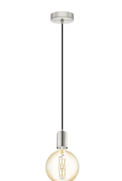 LAMPADARIO 1 LUCE YORTH NICHEL OPACO H. 200CM - E27: vendita online LAMPADARIO 1 LUCE YORTH NICHEL OPACO H. 200CM - E27 in offerta