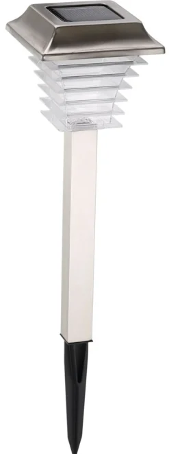 Lampada solare in inox con led: illuminazione da esterno