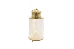 LANTERNA LED B.CALDO 14X14X32CM ORO: vendita online LANTERNA LED B.CALDO 14X14X32CM ORO in offerta