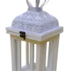 LANTERNA LEGNO/METALLO CON ROSONI BIANCA H. 18X12X12CM: vendita online LANTERNA LEGNO/METALLO CON ROSONI BIANCA H. 18X12X12CM in offerta