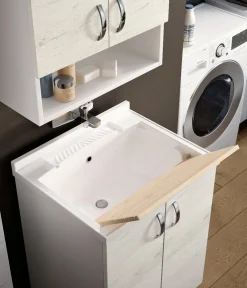 Lavatoio bagno con vasca e gocciolatoio: lavatoio olmo bianco