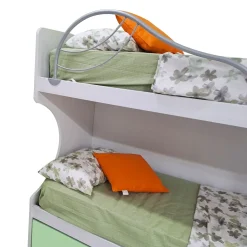 LETTO A CASTELLO MOD. FLY FRASSINO NUVOLA, SEDANO E ALBICOCCA