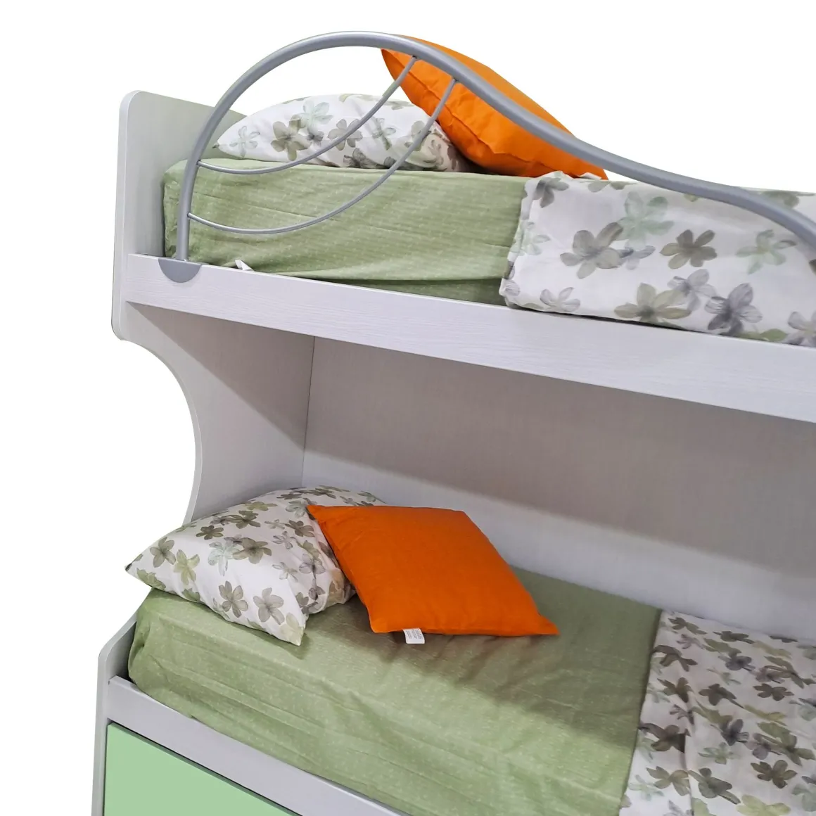 LETTO A CASTELLO MOD. FLY FRASSINO NUVOLA, SEDANO E ALBICOCCA