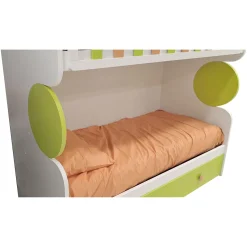 LETTO A CASTELLO MOD. JOB BIANCO, ALBICOCCA E PERA