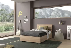 Letto contenitore con Rete inclusa: Letto in Colore Noce