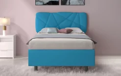 LETTO CONTENITORE POP 1 PIAZZA E 1/2 TESSUTO LYCRA AZZURRO