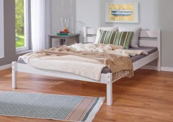 LETTO DA 140 MOD. VILMO IN LEGNO MASSELLO BIANCO