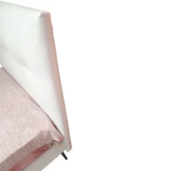 LETTO FISSO UNA PIAZZA E MEZZA MOD. SIMPLE IN ECOPELLE BIANCO