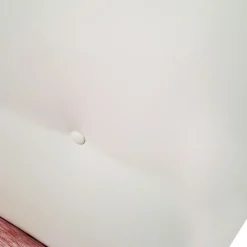 LETTO FISSO UNA PIAZZA E MEZZA MOD. SIMPLE IN ECOPELLE BIANCO