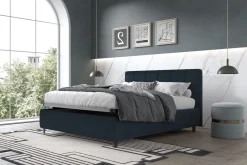 Letto in tessuto matrimoniale con contenitore