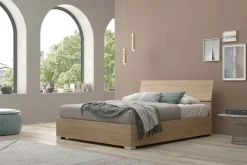 LETTO MATRIMONIALE CON CONTENITORE NOCE