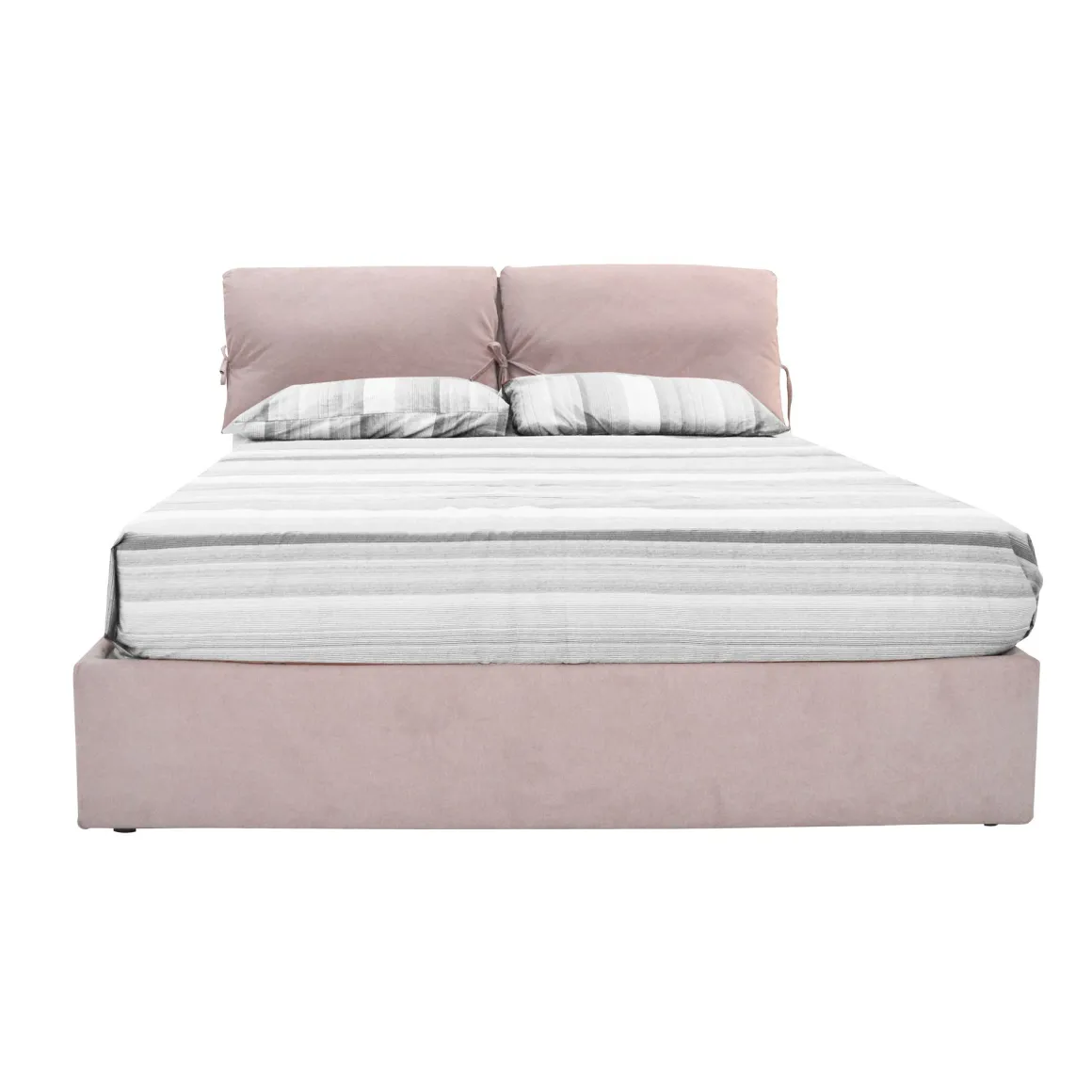 Letto matrimoniale con contenitore in tessuto