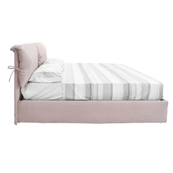 Letto matrimoniale con contenitore in tessuto